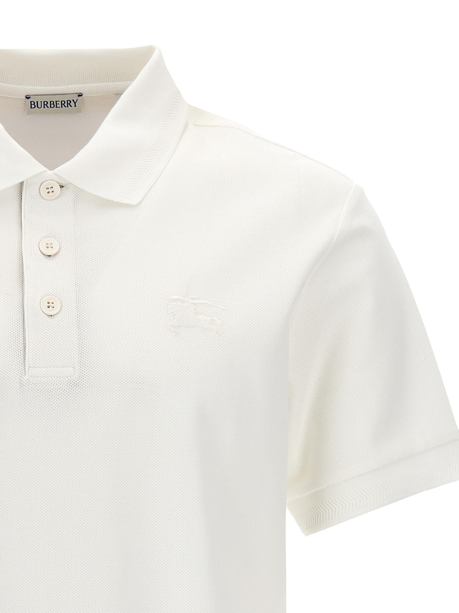 Burberry Embroidery Polo Shirt White