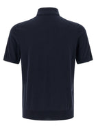Brunello Cucinelli Embroidery Polo Shirt Blue, view 2