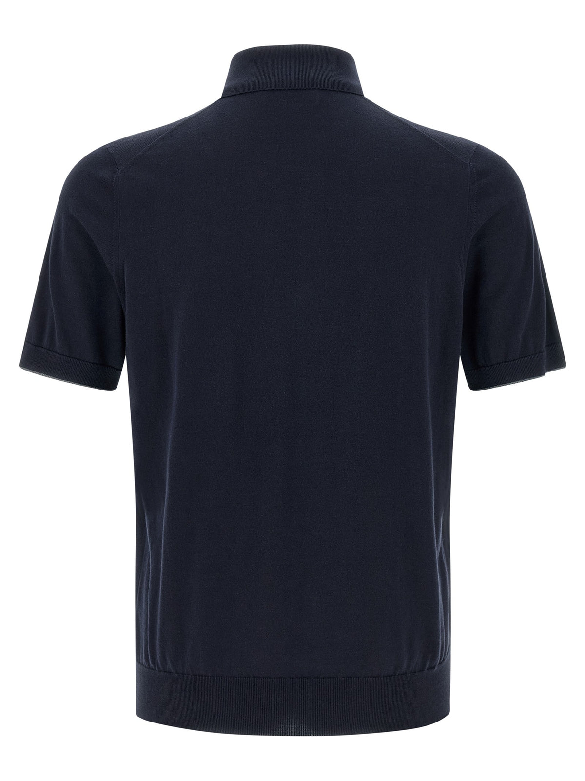Brunello Cucinelli Embroidery Polo Shirt Blue