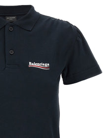 Balenciaga Embroidery Polo Shirt Blue