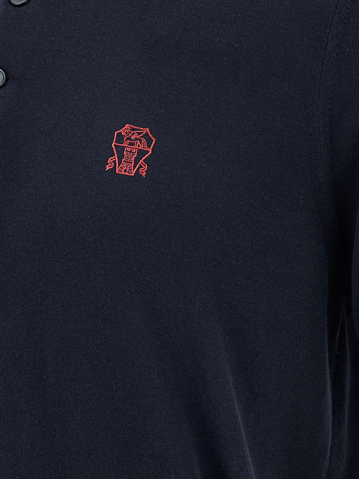 Brunello Cucinelli Embroidery Polo Shirt Blue, view 4