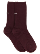 Balenciaga Embroidery Ribbed Tights Red