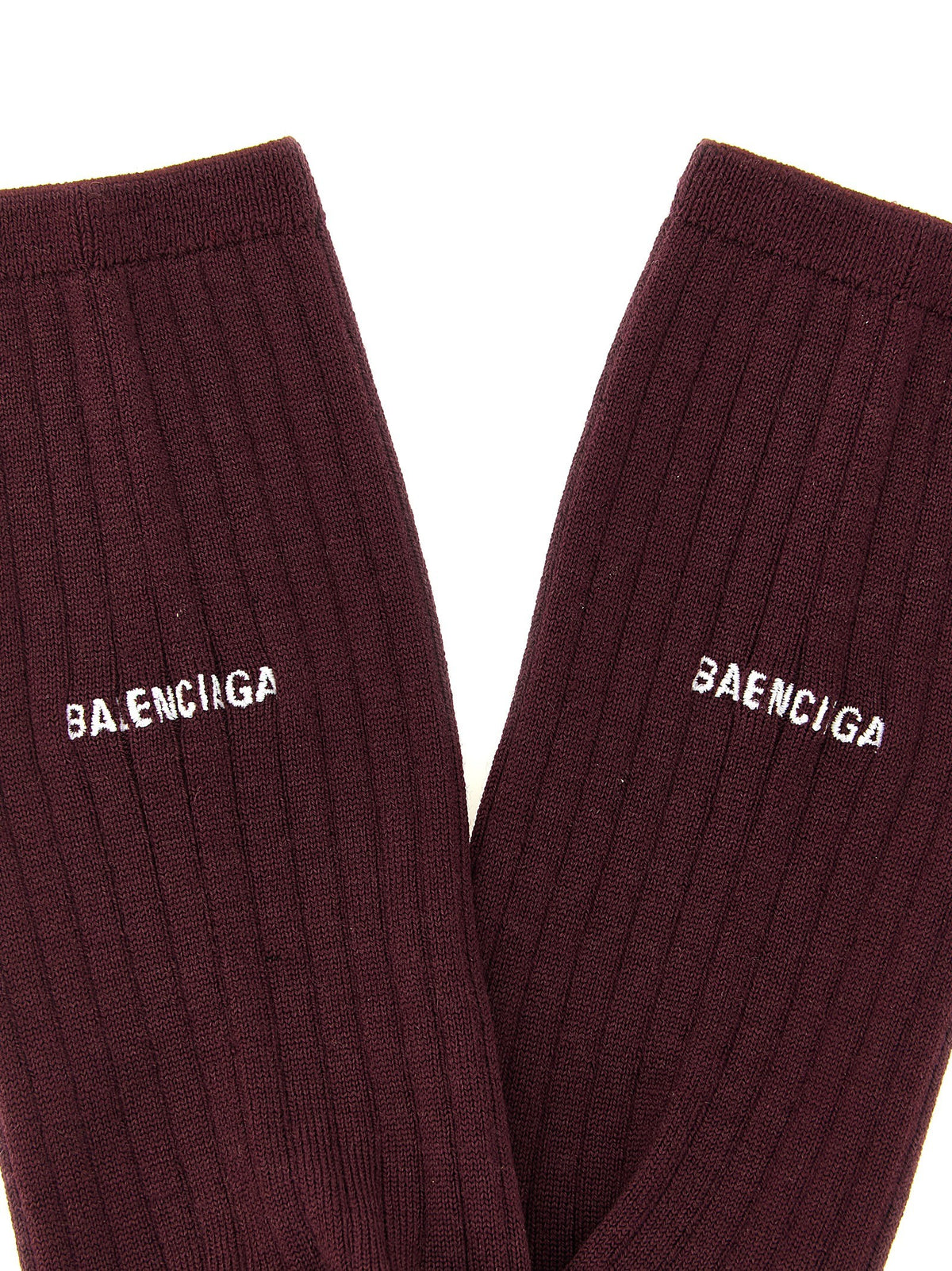 Balenciaga Embroidery Ribbed Tights Red, view 3