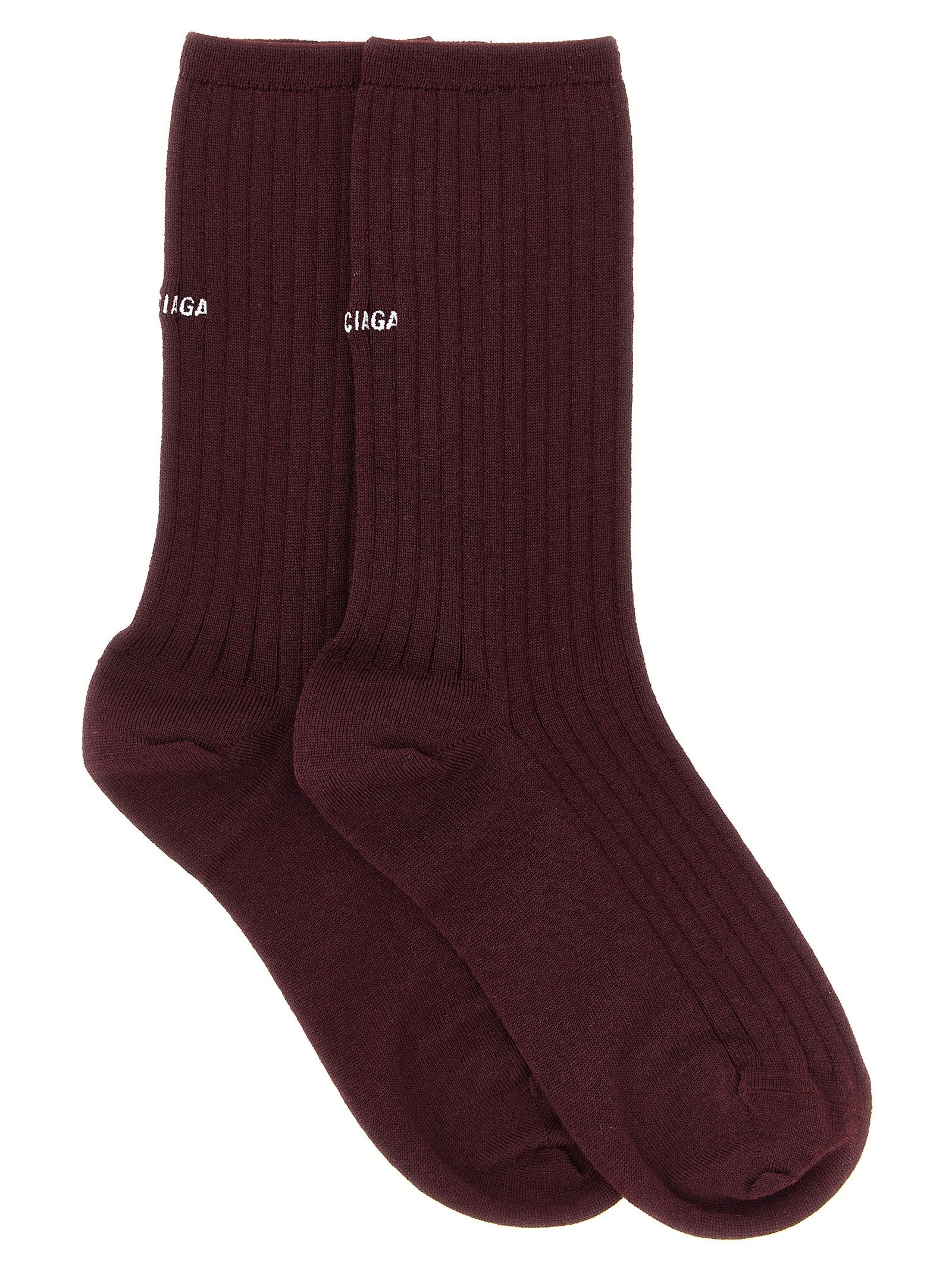 Balenciaga Embroidery Ribbed Tights Red