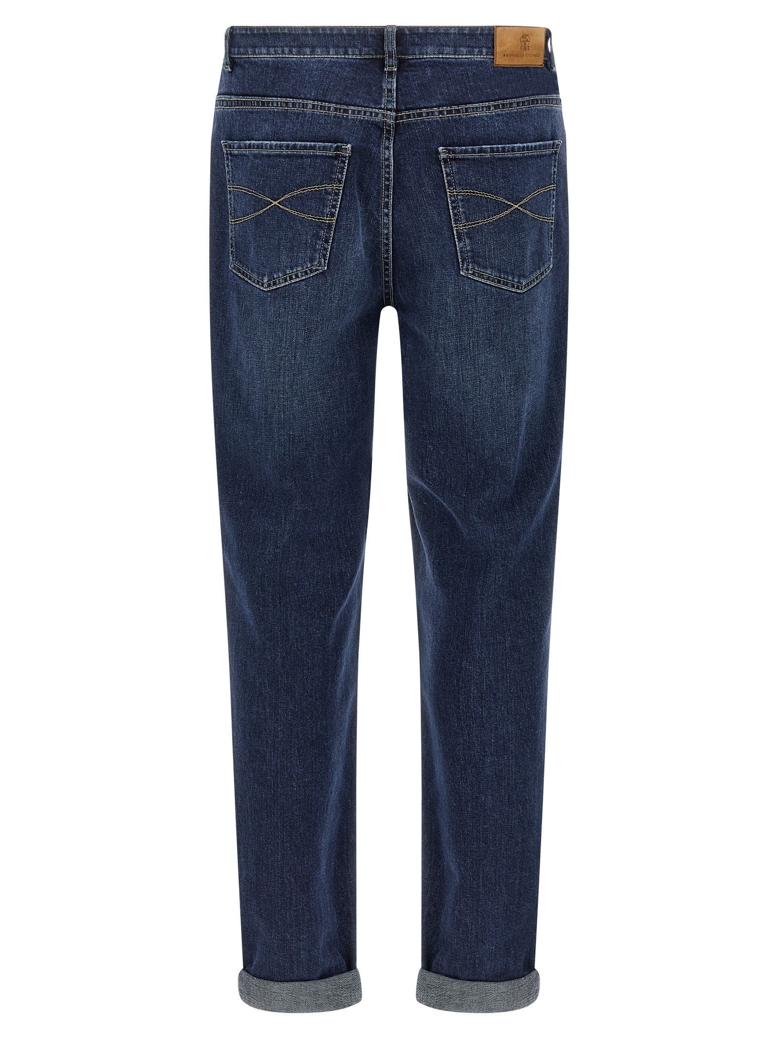 Brunello Cucinelli Embroidery Stretch Jeans Blue