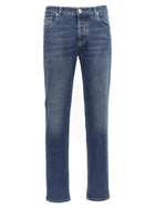 Brunello Cucinelli Embroidery Stretch Jeans Blue