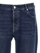 Brunello Cucinelli Embroidery Stretch Jeans Blue, view 3