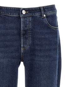 Brunello Cucinelli Embroidery Stretch Jeans Blue