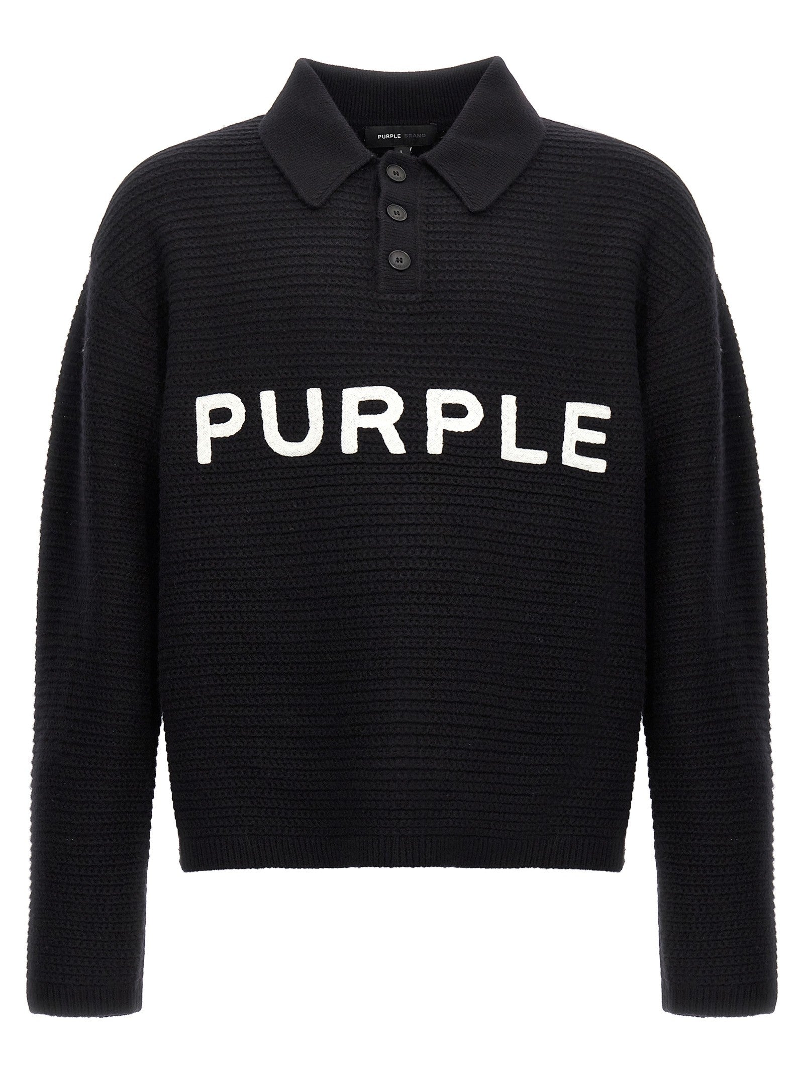 PURPLE BRAND Embroidery Sweater Black
