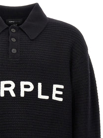 PURPLE BRAND Embroidery Sweater Black