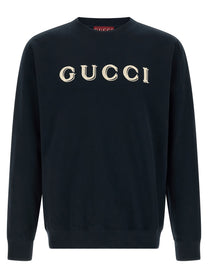 Gucci Embroidery Sweatshirt Blue