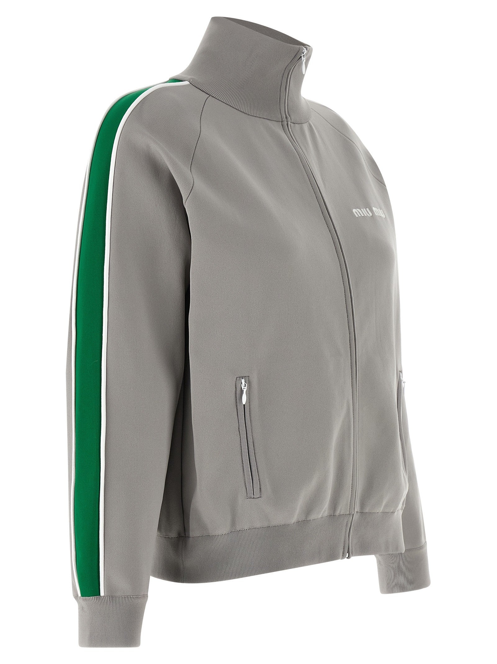 Miu Miu Embroidery Sweatshirt Grey