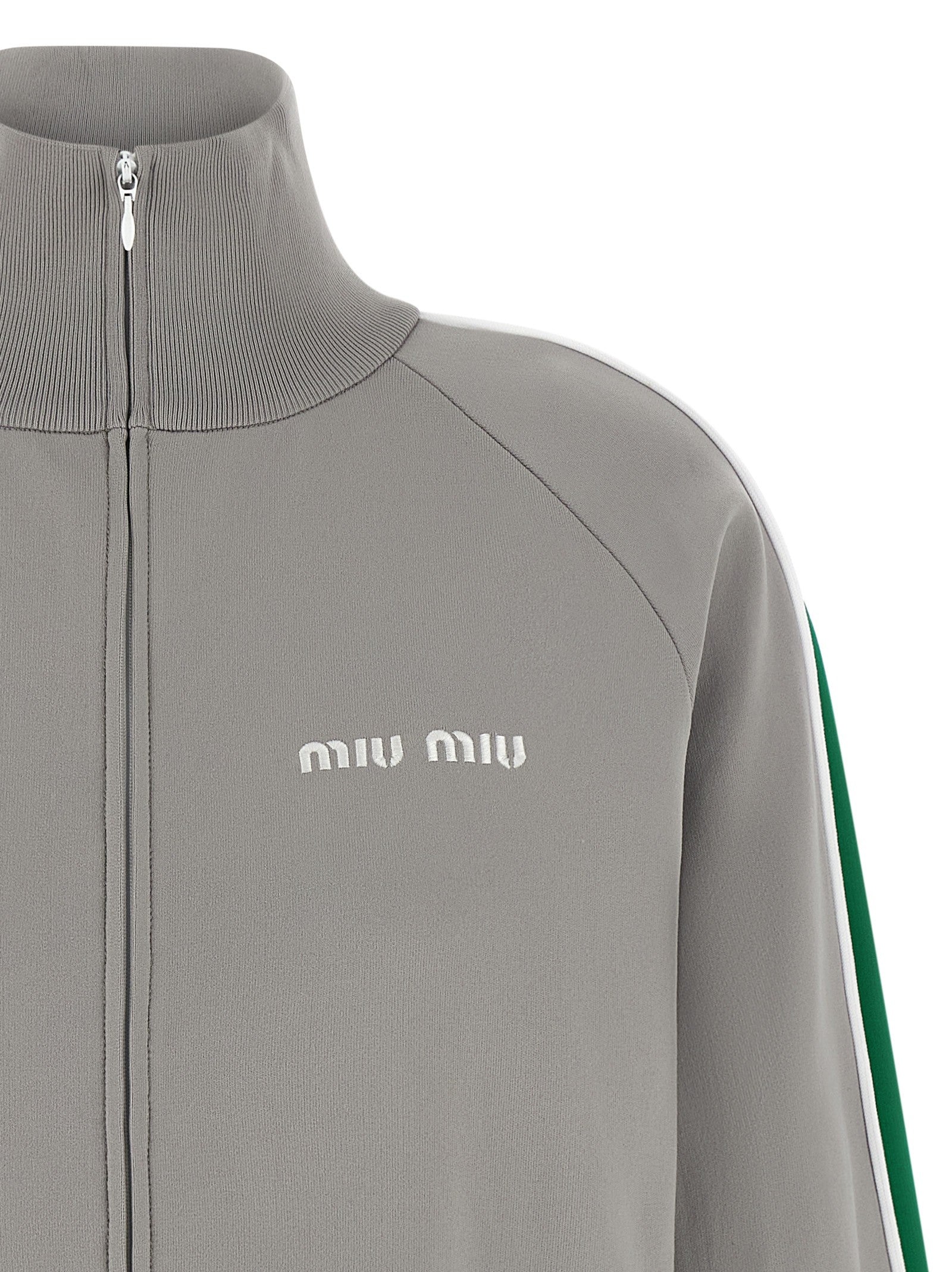 Miu Miu Embroidery Sweatshirt Grey
