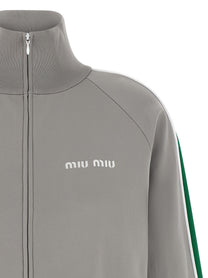 Miu Miu Embroidery Sweatshirt Grey