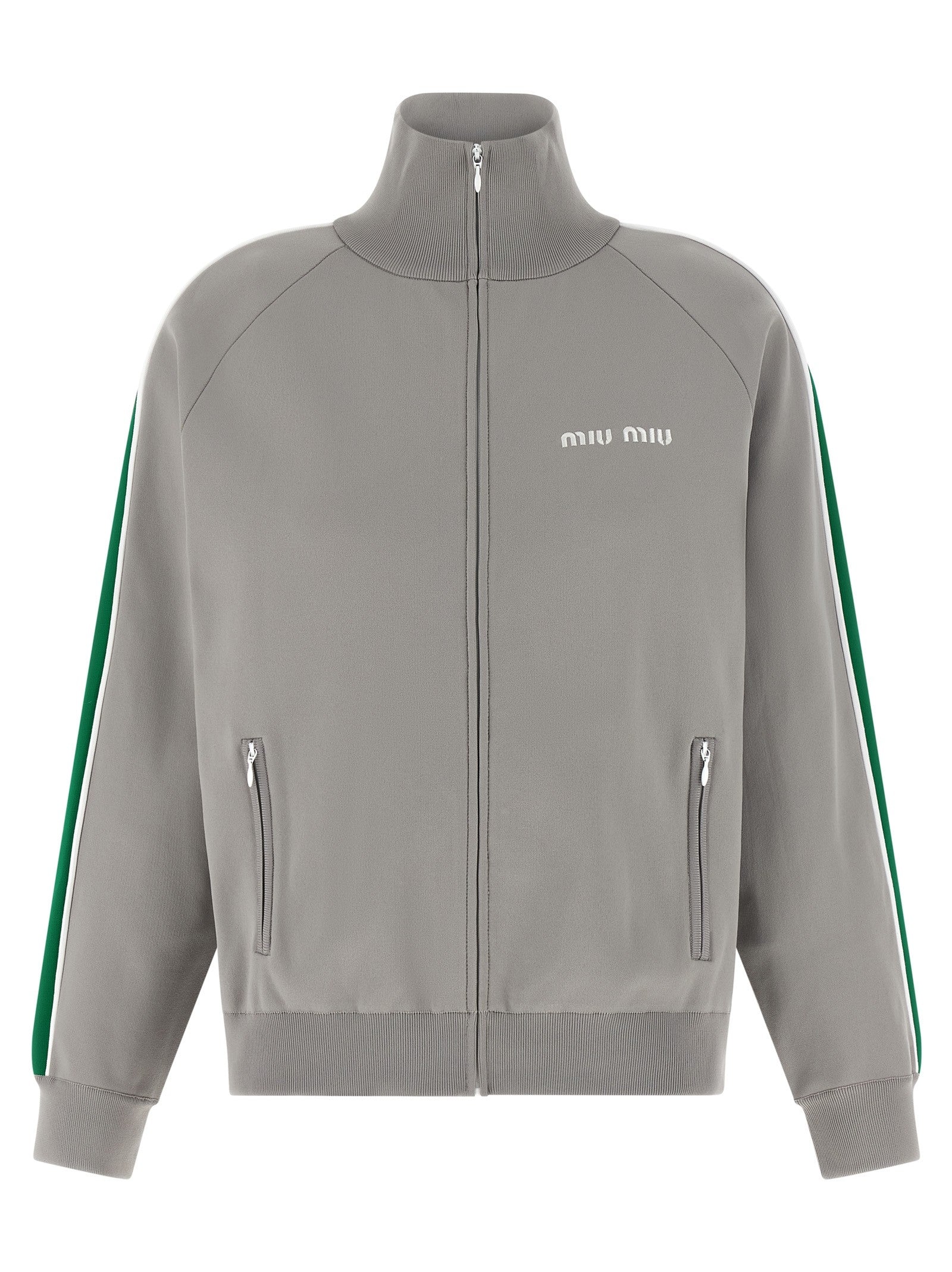 Miu Miu Embroidery Sweatshirt Grey