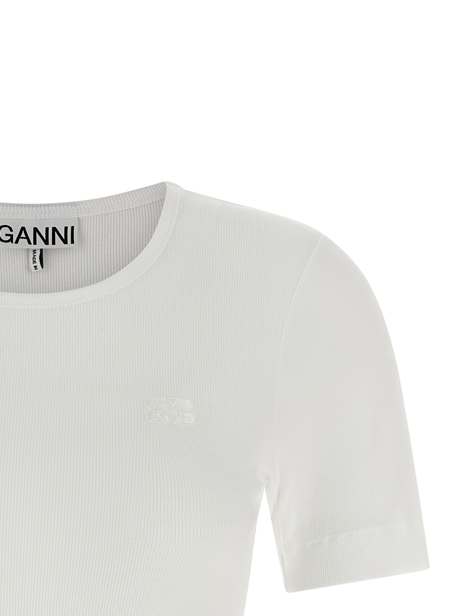 Ganni Embroidery Shirt White