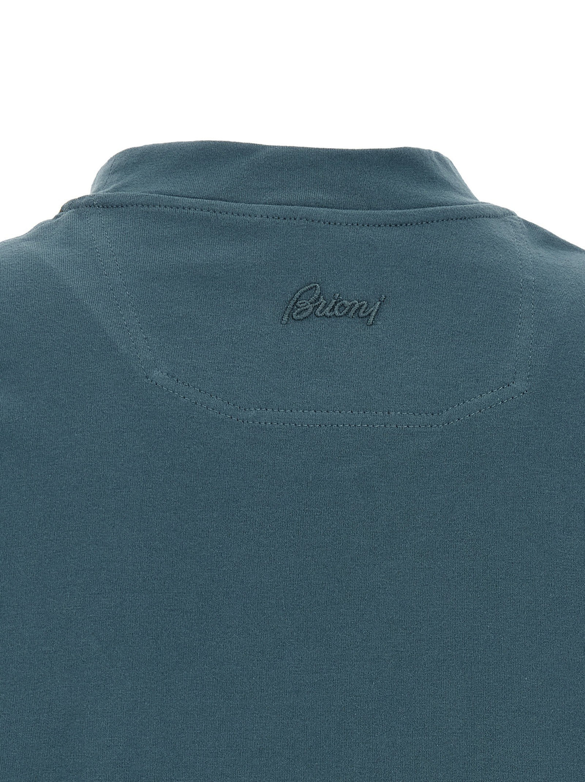 Brioni Embroidery Shirt Blue, view 4