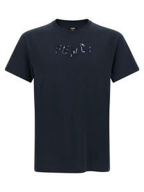 Fendi Embroidery Shirt Blue