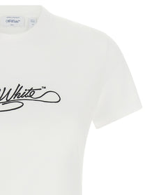 Off-White Embroidery Shirt White