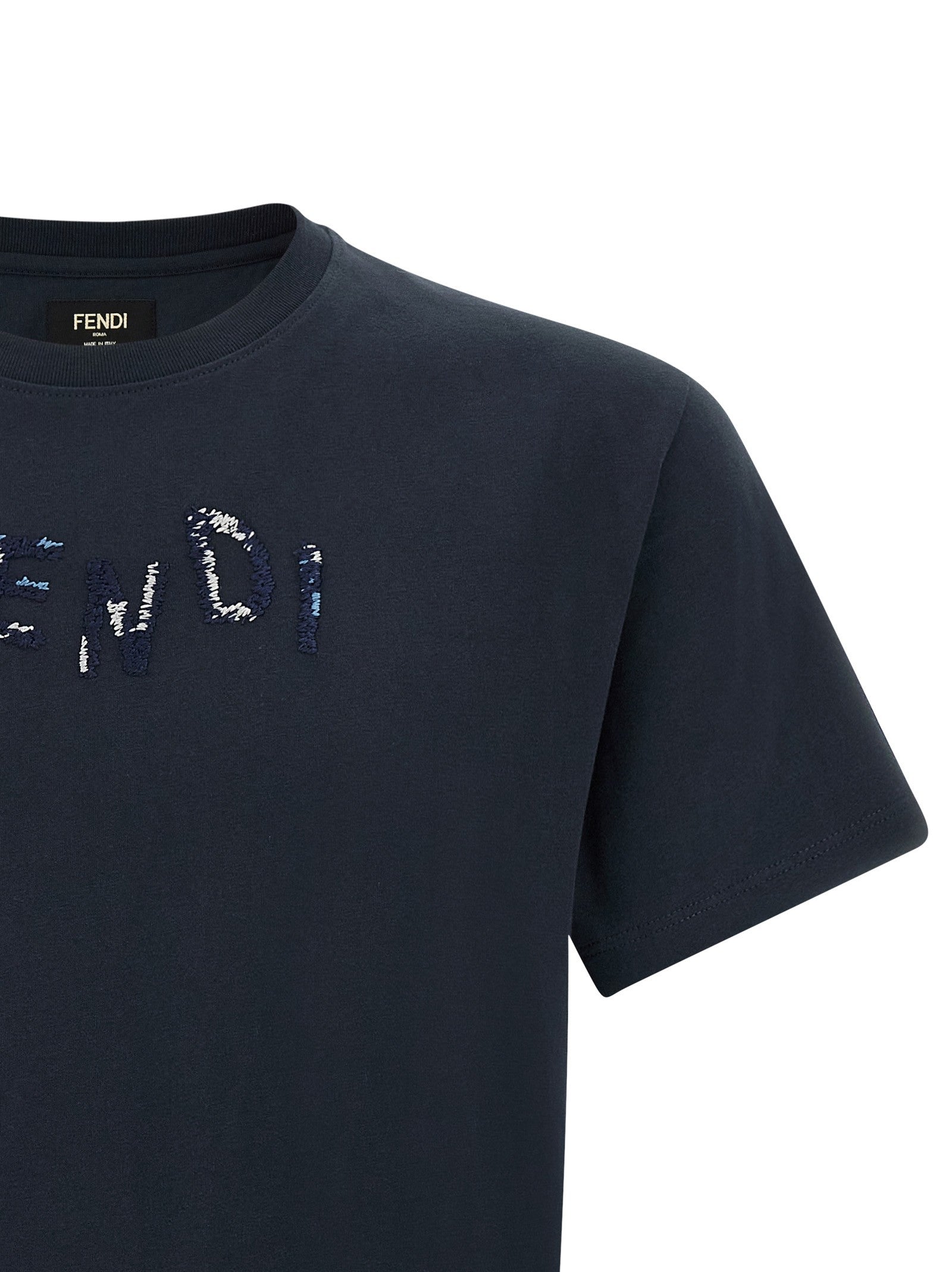 Fendi Embroidery Shirt Blue