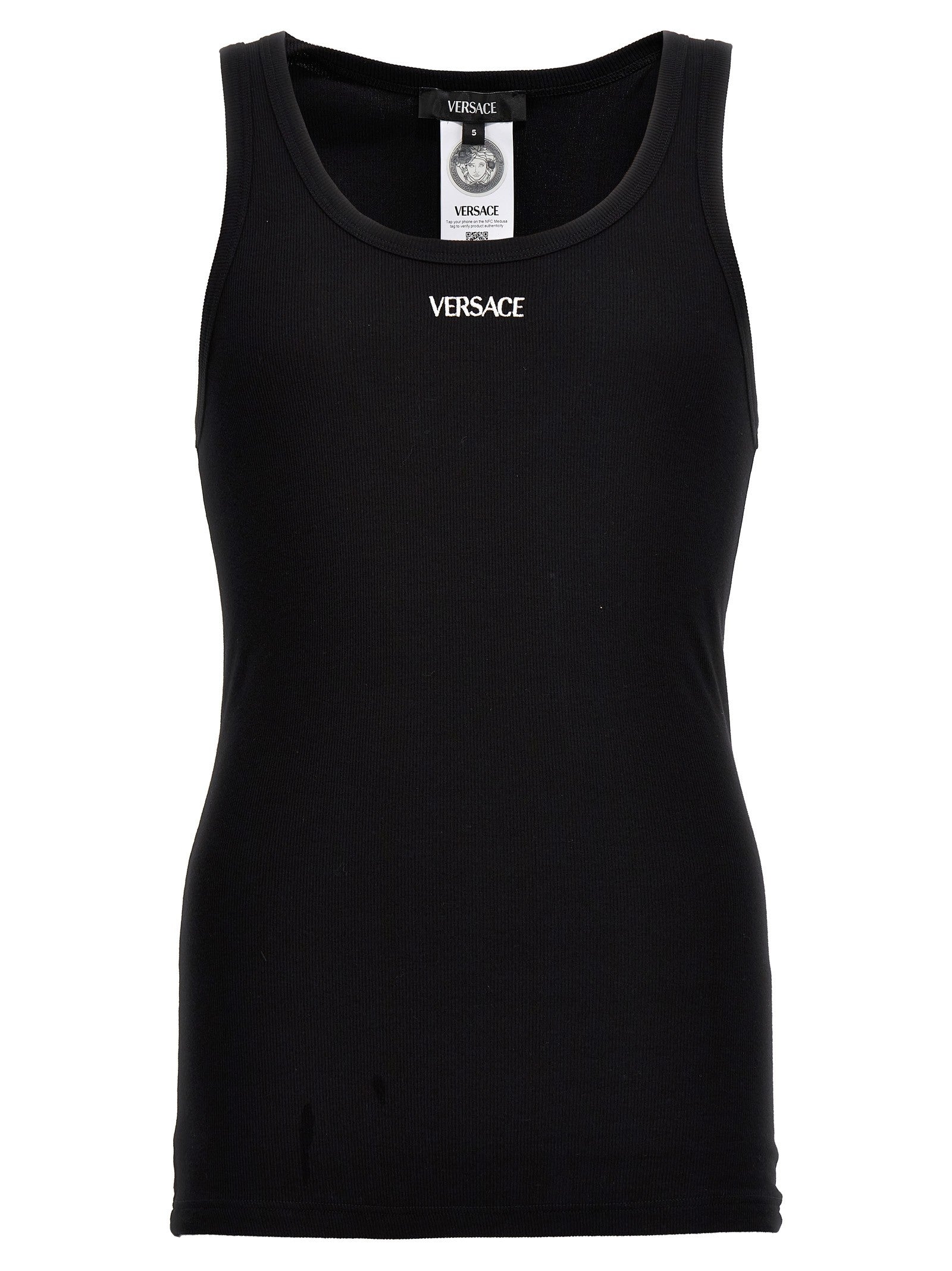Versace Embroidery Tank Top Black