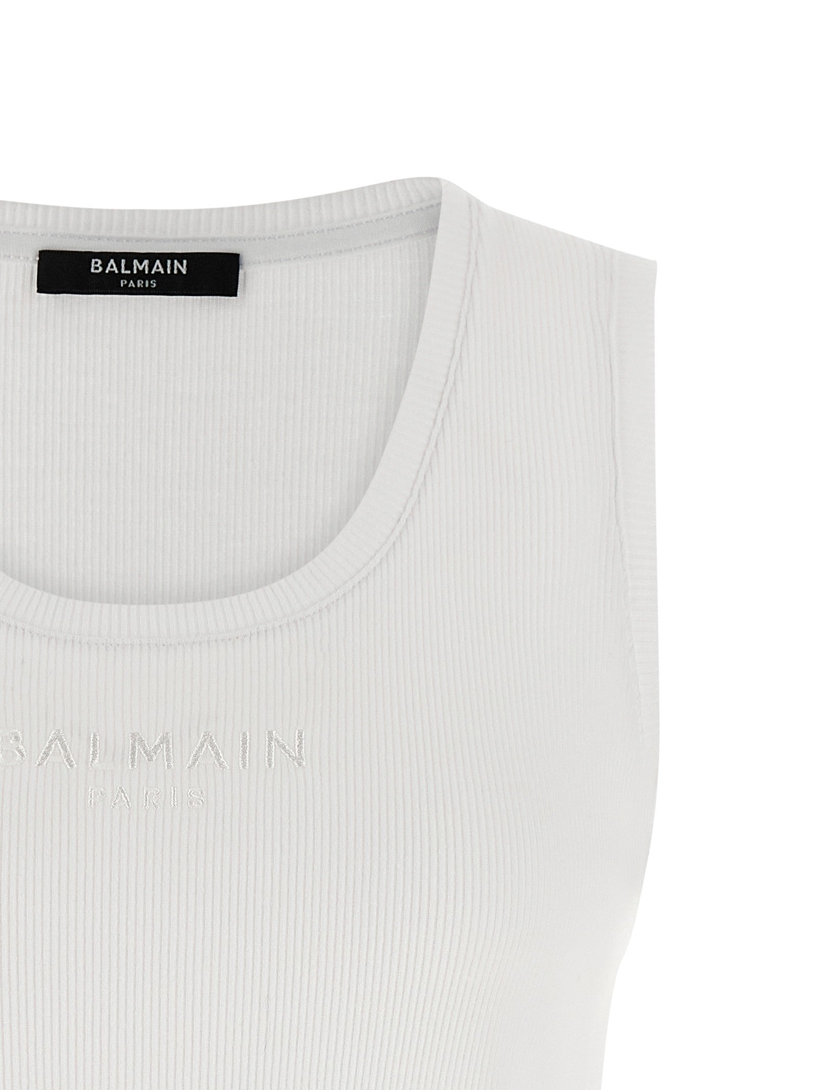 Balmain Embroidery Tank Top White