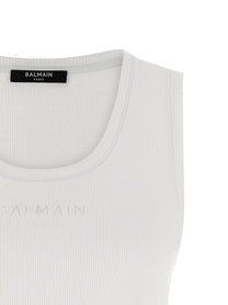 Balmain Embroidery Tank Top White