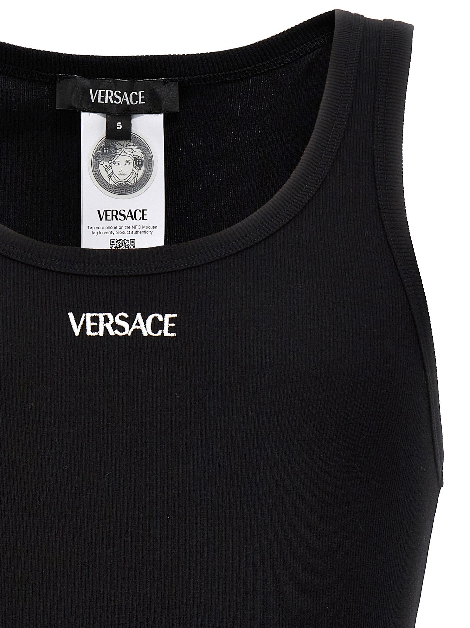 Versace Embroidery Tank Top Black