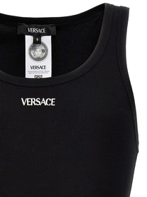 Versace Embroidery Tank Top Black
