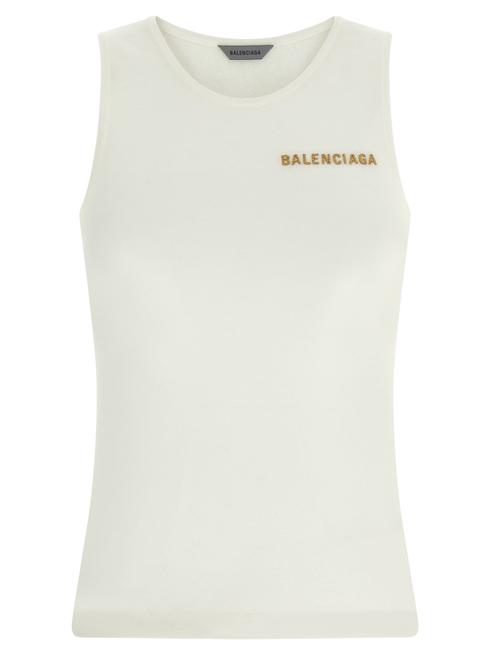 Balenciaga Embroidery Tank Top White