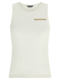 Balenciaga Embroidery Tank Top White