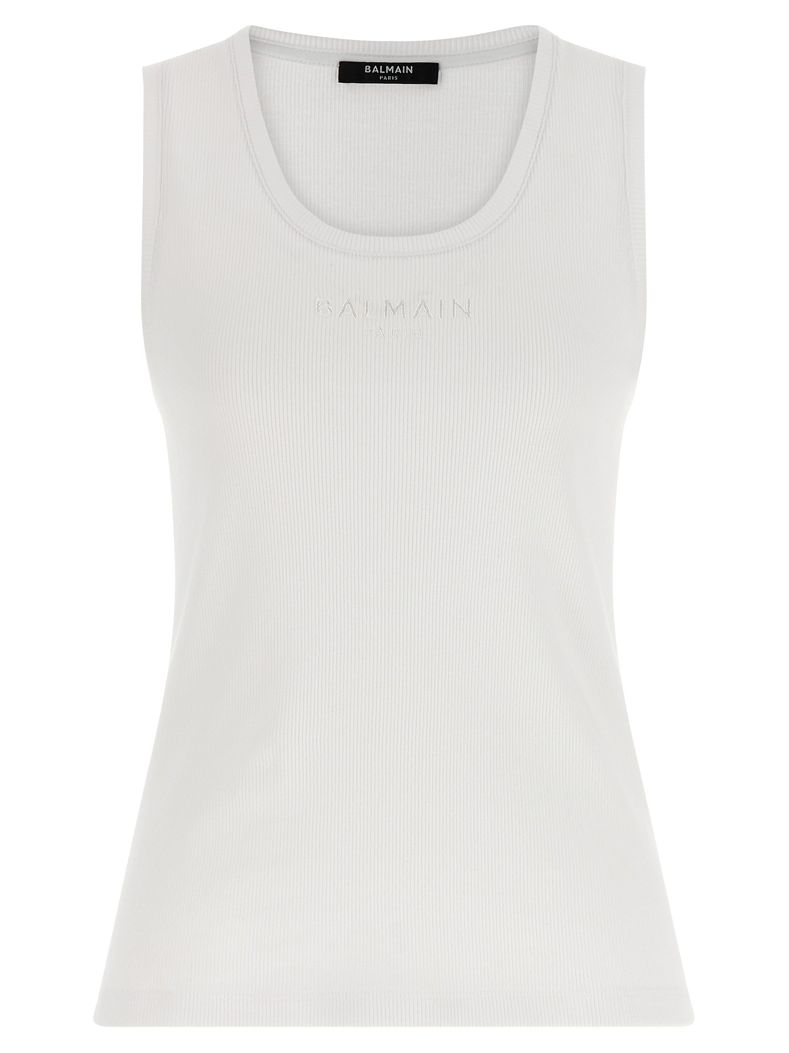 Balmain Embroidery Tank Top White