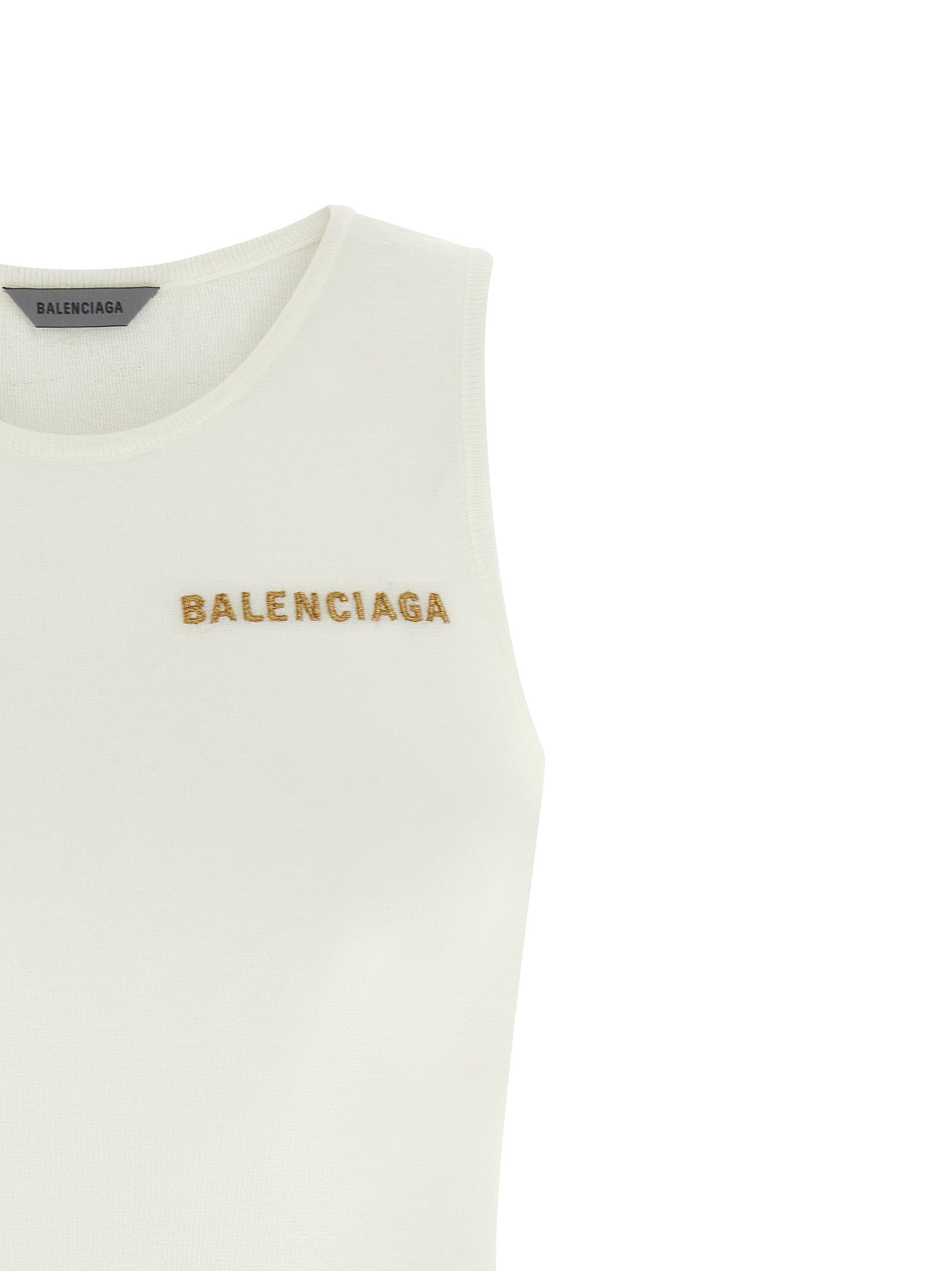 Balenciaga Embroidery Tank Top White