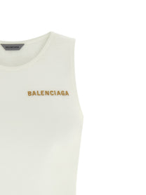 Balenciaga Embroidery Tank Top White