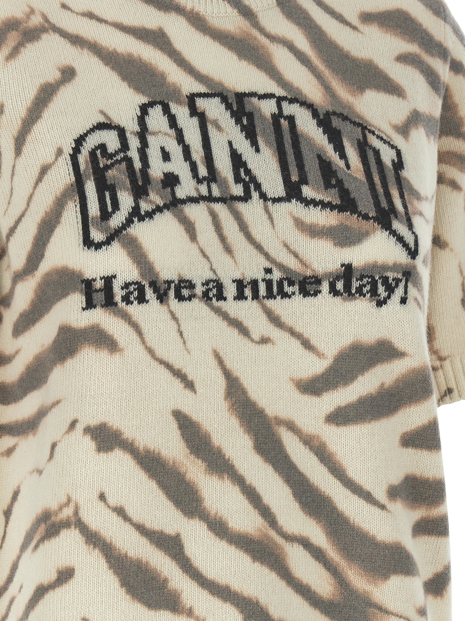 Ganni Intarsia Sweater Gold