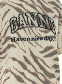 Ganni Intarsia Sweater Gold