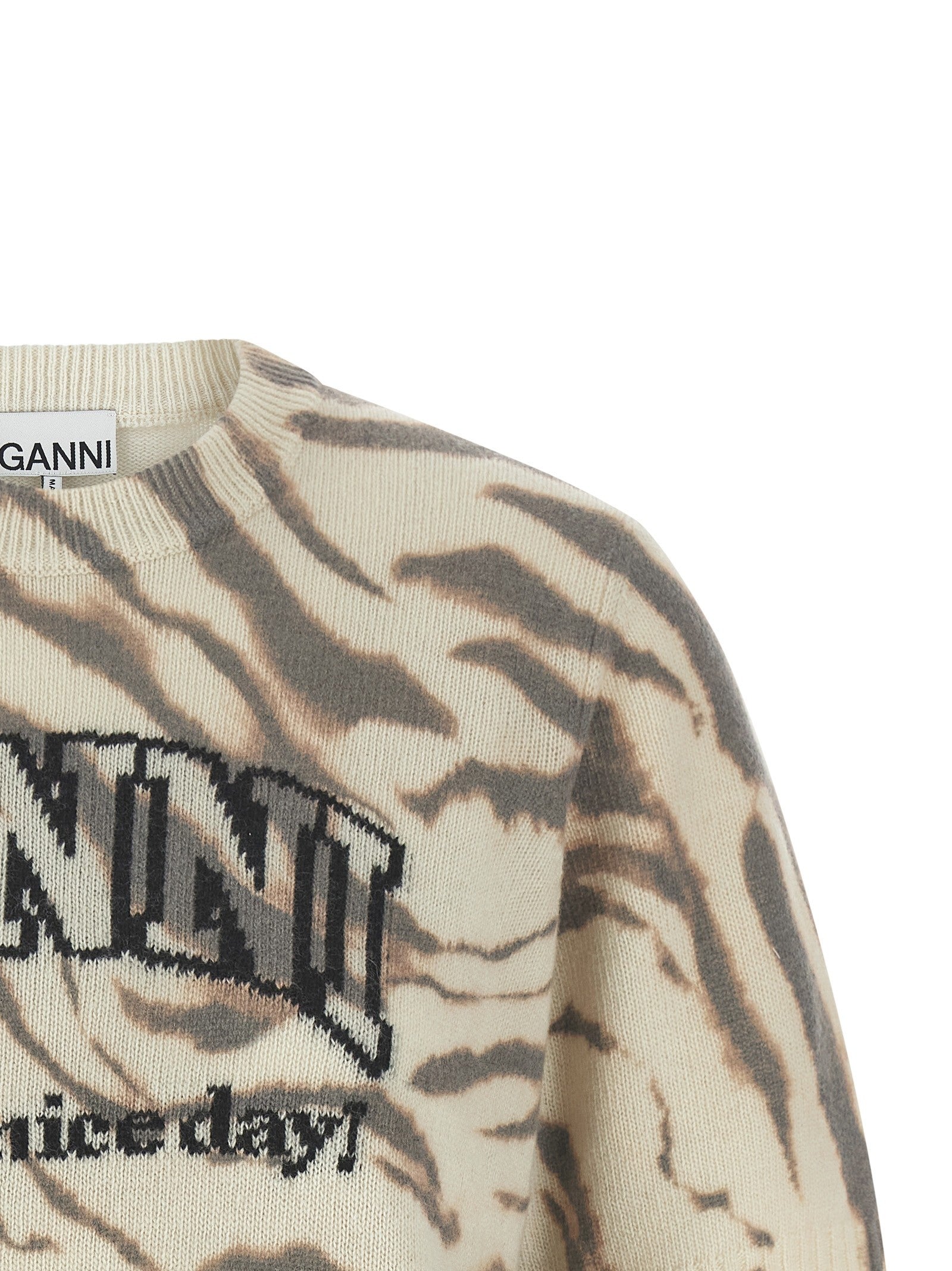 Ganni Intarsia Sweater Gold