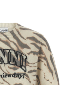 Ganni Intarsia Sweater Gold