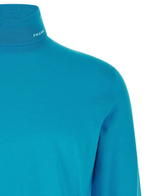 Prada Intarsia Turtleneck Sweater Blue