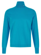 PRADA Intarsia Turtleneck Sweater Blue