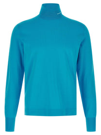 Prada Intarsia Turtleneck Sweater Blue