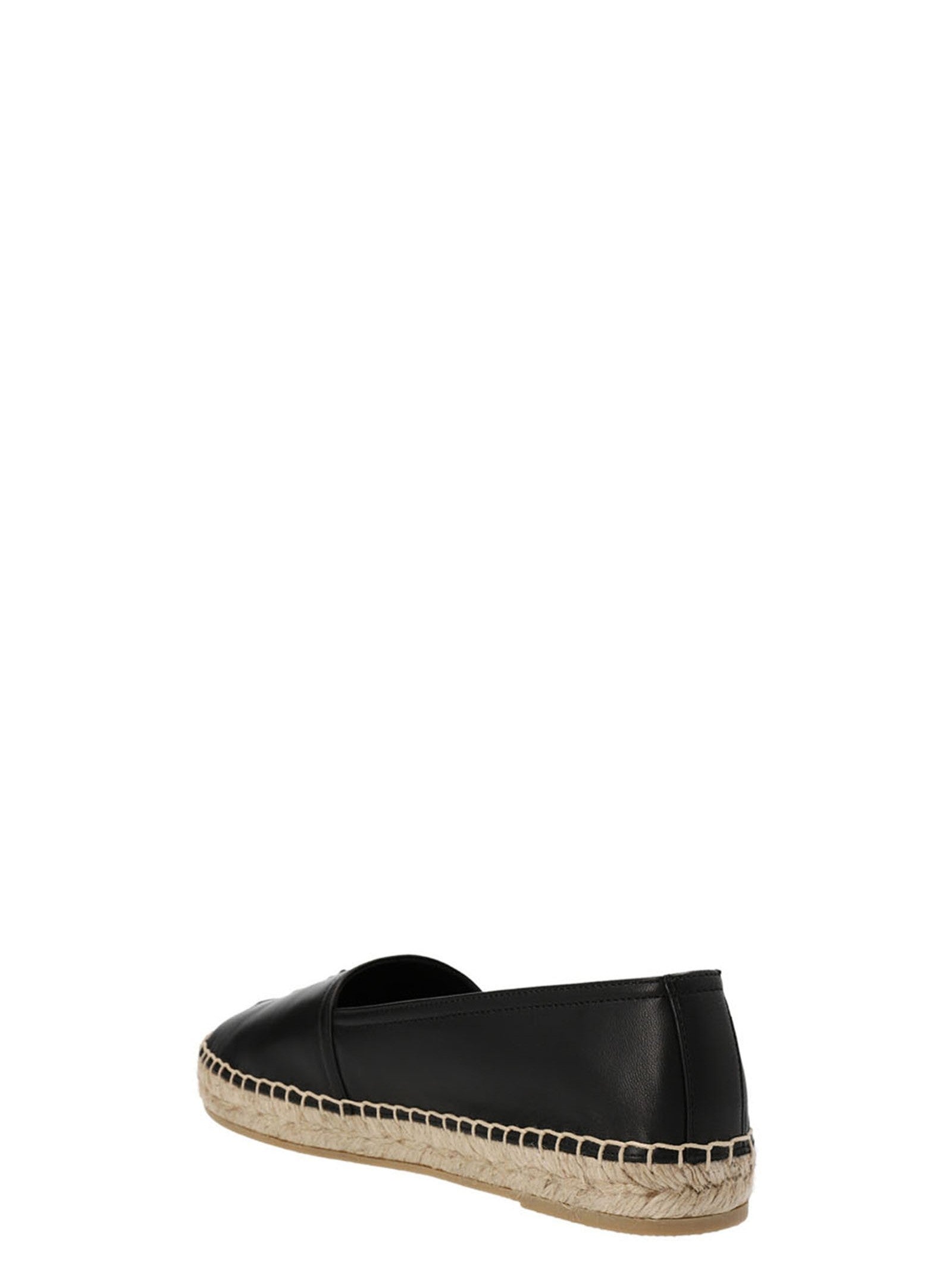Saint Laurent Leather Espadrilles Black