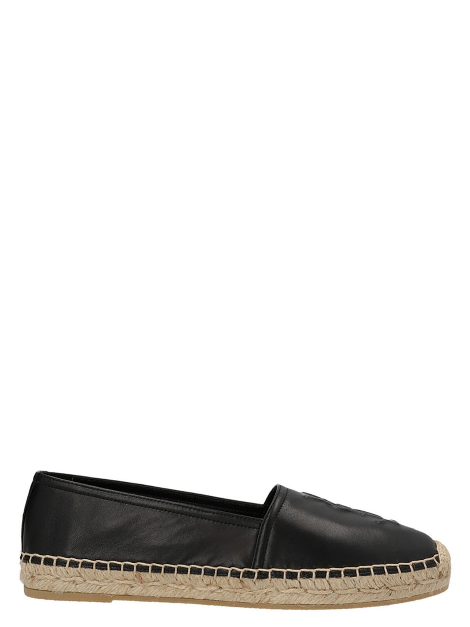 Saint Laurent Leather Espadrilles Black
