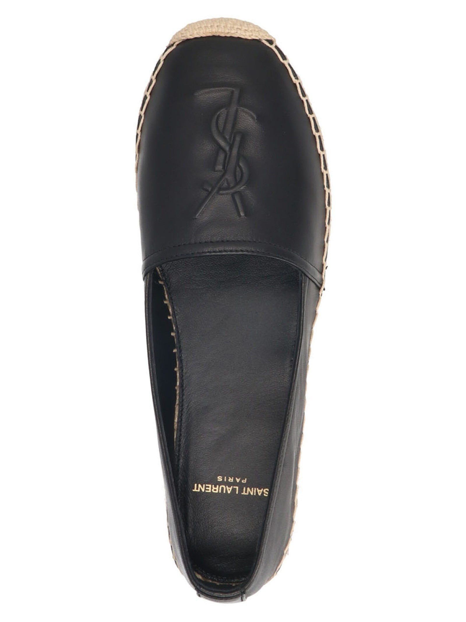 Saint Laurent Leather Espadrilles Black