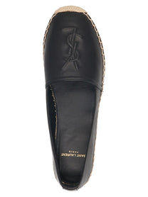 Saint Laurent Leather Espadrilles Black