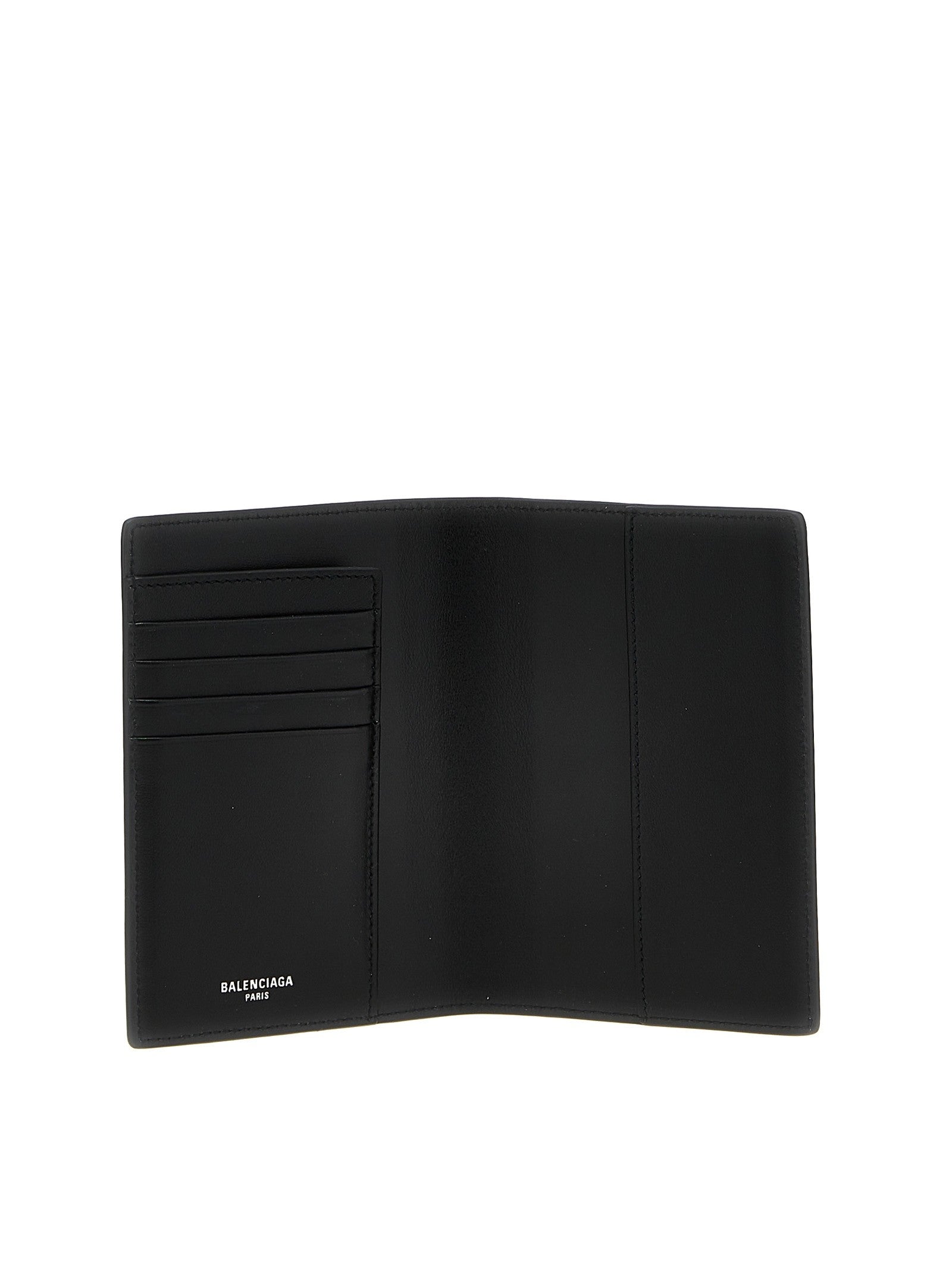 Balenciaga Leather Passport Holder Black