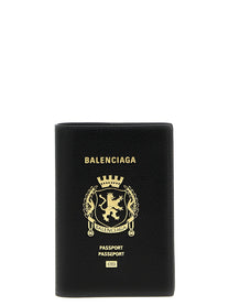 Balenciaga Leather Passport Holder Black