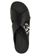 Dolce &amp; Gabbana Leather Sandals Black, view 4