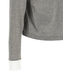 Miu Miu Lettering Polo Shirt Grey