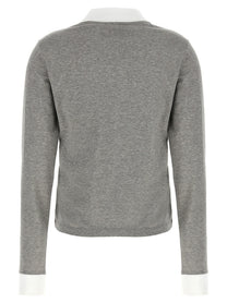 Miu Miu Lettering Polo Shirt Grey